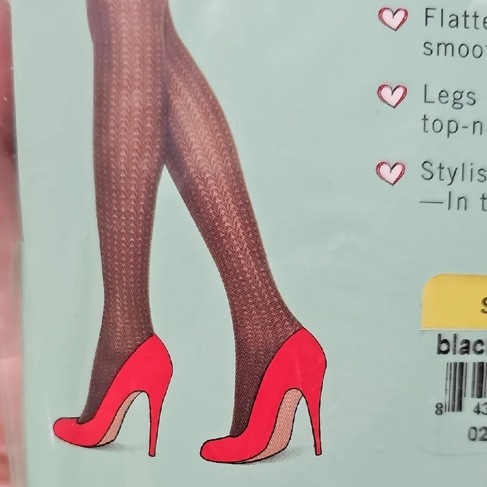 SPANX Black Textured Shaping Tights‎